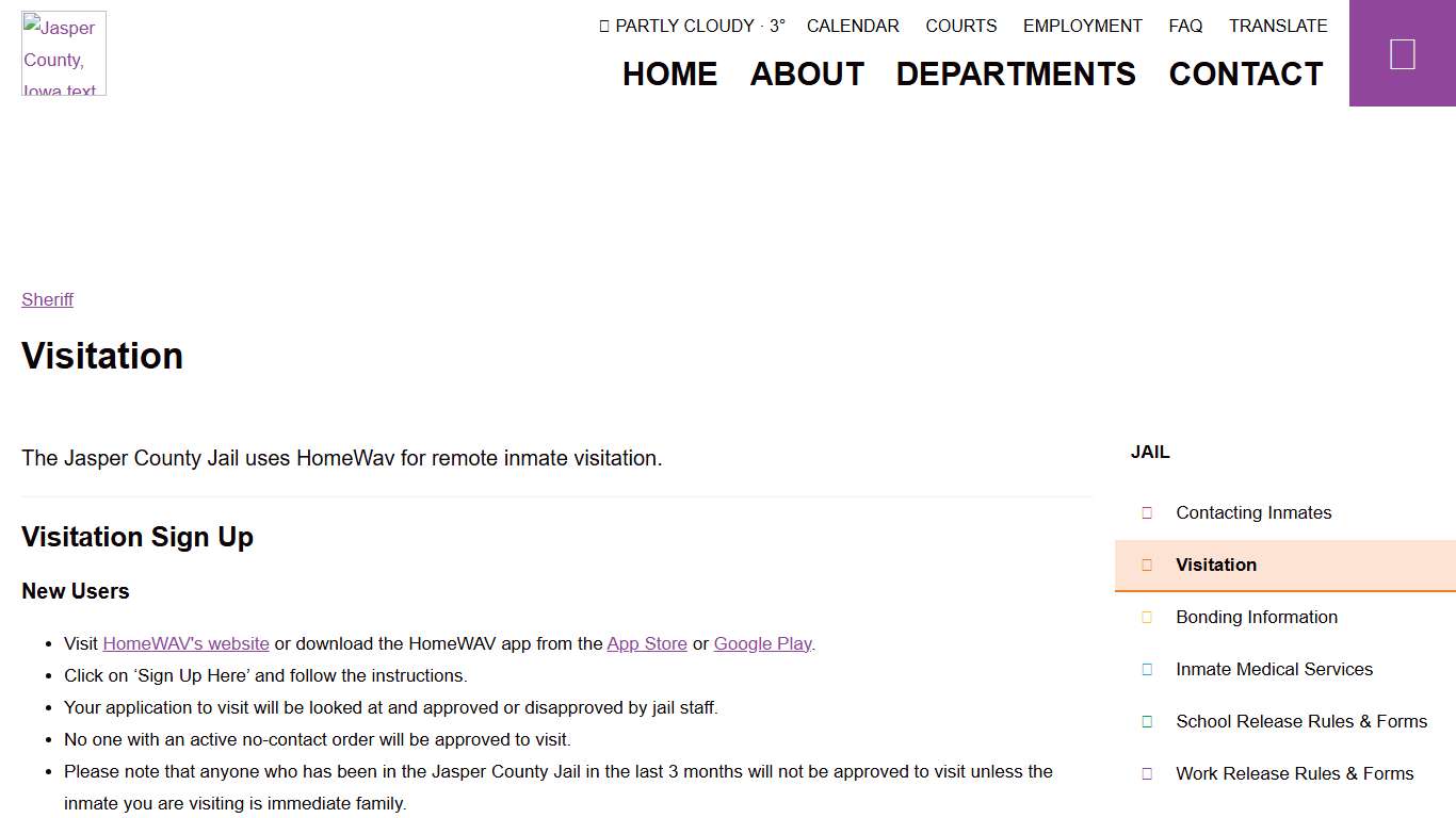 Jail Visitation - Sheriff's Office - Jasper County, Iowa